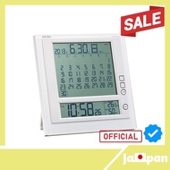 【Direct From Japan】Seiko Clock Wall Clock Stand Clock Dual-Use Monthly Calendar Function Six-day Display Digital Electric Wave Alarm Clock SQ422W SEIKO