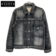 Evisu 2ESEJM5DJ6003XXDN 黑色海鷗印花常規版型牛仔卡車夾克 S 碼 [二手]