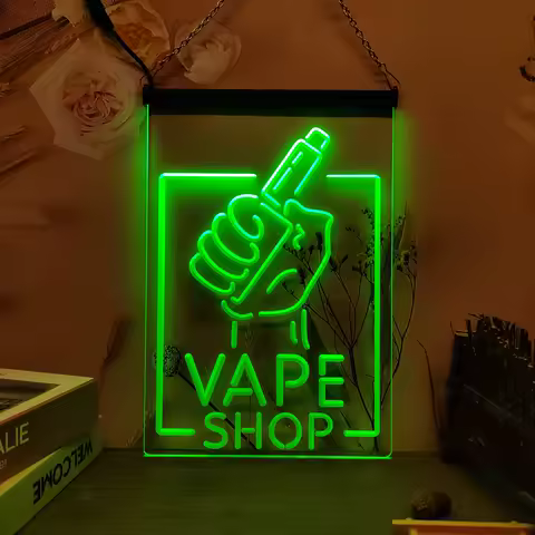 Vape Shop Holding Hand Display LED Neon Sign-3D Carving Wall Art for Home,Room,Bedroom,Office,Farmho