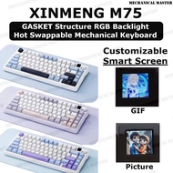 [GIF Screen] XINMENG M75 Pro Creamy Switch RGB Mechanical Keyboard Hot Swappable Display TFT Screen 