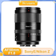 7Artisans 50mm F1.8 AF Full frame Large Aperture Fixed Focus Lens For Sony E A7CII A7CR mount Nikon 