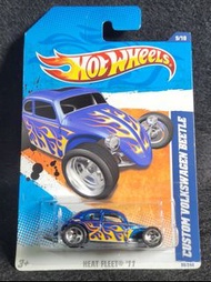 NEW US Card 2011 Hot Wheels Heat Fleet '11 99/244 Custom Volkswagen Beetle Blue with Orange Yellow F