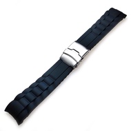42/44/45/49mm i  Watch Band Curved End Silicone Bracelet Soft Rubber Watch Strap Folding Buckle for 