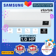 Samsung Premium Inverter Windfree Plus Split Type Wall-Mounted Fast Cooling Wind-Free Ai Auto Cooling SmartThings Voice Control Bixby Wifi R32 Aircon 1.0 HP (AR10TYCAGWKNTC)