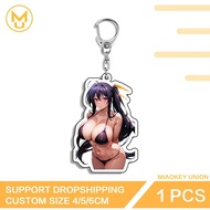 Anime Keychain Himejima Akeno High School DxD Sexy Bikini Transparent Mica Printed on 2 Sides Decora