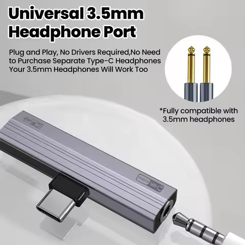 PD 10W/100W Type C Headphone Adapter 3.5mm Jack Audio Headphone Adapter USB Type C to USB-C Adapter 
