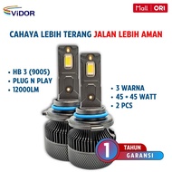 VADOR Car Fog Light Socket HB3 9005 45 + 45 Watt (2PCS) 3 Super Bright Colors