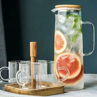 Glass cold water pitcher, large capacity, household cold water pitcher, juice pitcher, water cooling