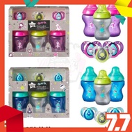 Tommee Tippee 260ml (9oz) Closer To Nature Decorated OR 6-18 Month Pacifiers Girl / Boy Design , (Lo