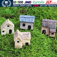 4Pcs/Set Miniatur Micro Landscape Diorama Rumah Villa Batu