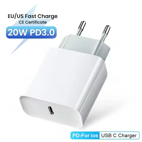 20W PD EU/US Fast Charger For Apple iPhone 15 14 12 13 11 pro Max mini Charger USB-C 9V 5V 3A Power 
