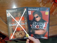 $100/隻 日版 PS2 game 沈默狙擊手 Silent scope 3 + 沈默之丘 Silent hill 2