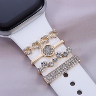 ETXLove Diamond Strap Decorative Ring For Apple Watch Band Metal Charms Ornament Fashion Silicone Strap Decor Nails Trim Ring