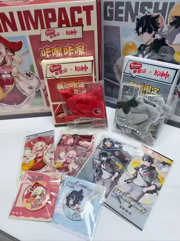 In Stock Official Genshin Impact Wriothesley Klee Acrylic Stand Luminous Badge Commemorative Ticket