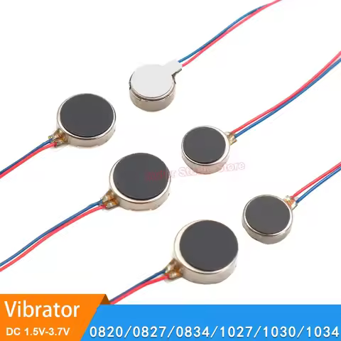 DC 3V 3.7V 8mm/10mm 0820 0827 0834 1027 1030 1034 Round Thin Vibration Motor Button Coin Vibrating M