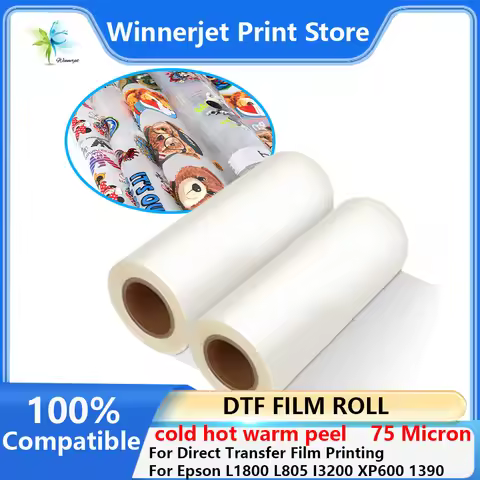 30cm*100m DTF PET Film Roll Direct Transfer to T-shirt Heat Transfer DTF Printer A3 A2 PET cold hot