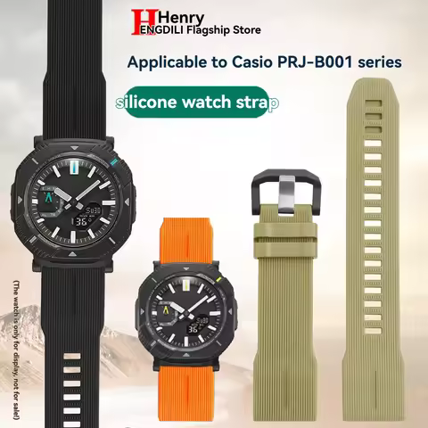 PRJ B001 silicone Watch band For G-SHOCK Casio PRJ-B001/PRW-61/PRW-3400 resin strap bracelet black w