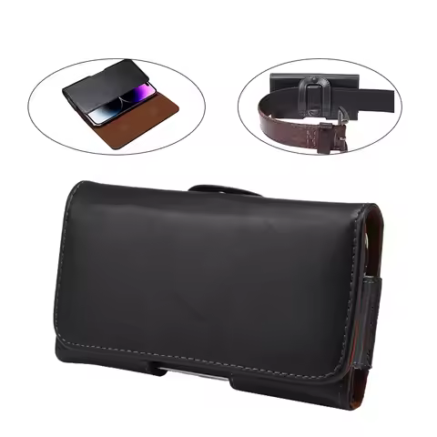 Universal Genuine Leather Belt Holster Case For iphone Samsung Galaxy S25edge S25Ultra S24FE A56 A36