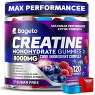 Creatine Monohydrate Gummies 8,000mg for Both Men Women, Containing Taurine, L-Carnitine, Electrolyt