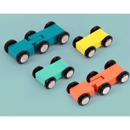 Treeyear Toddler Toys Race Track,Wooden Ramp Car Ramp Racer Colorful Wood Race Track Ramp