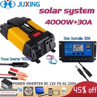 JUXING 4000W Power Inverter DC12V đến AC220V với màn hình LED 2 USB và ổ cắm phổ quát+Bộ điều khiển 