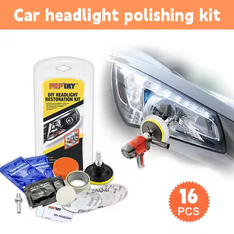 16pcs Car Headlight Lens Restoration Repair Kit Polishing Cleaner Cleaning Tools Headlight Restorati
