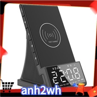 【A-NH】Alarm Clock with Bluetooth Speaker&amp;Wireless Charger,LED Smart Digital Clock,Electronic Desktop Clocks,EU Plug