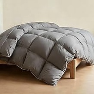 URBANLIFE Down Comforter Queen Size Grey - Goose Duck Down and Feather Comforter 90x90 inches, Duvet