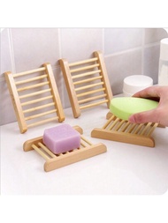 1個個性化簡約木製肥皂盤，帶有排水孔，手工製作的天然木製肥皂盒，肥皂盤
