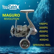 YOUCATCH MAGURO REVOLUTION 1000PG / 3000PG / 4000PG / 3000HG / 4000HG Spinning Fishing Reel Cast Jigging Bottom