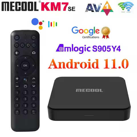 Mecool KM7 SE TV Box Android 11 ATV Google Certified LPDDR4 2GB RAM 32GB 4K Dual Wifi BT5.1 Support 
