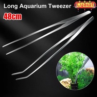 CYAWT 1Pcs Water Grass Clip, 48cm Long Tong Aquarium Tweezer, Durable Stainless Steel Fish Tank Clea