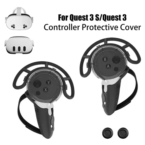 Game Console Case for Quest 3S Controller Comfortable and BreathableWashable TPU Crash Protective Ca