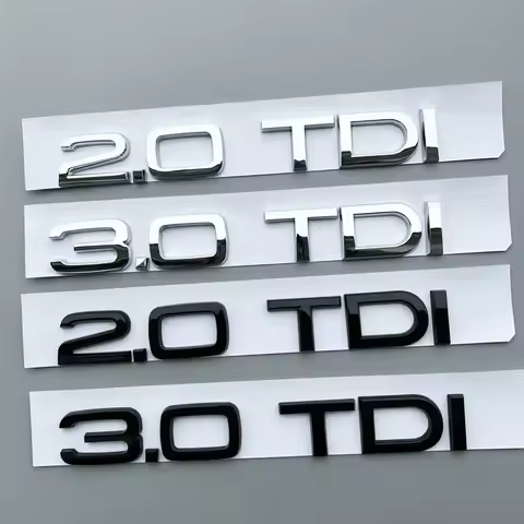 Audi 3D ABS 2.0 3.0 TDI Letters Logo Badge Emblem Decals Sticker For Audi A3 A4 A6 A8 A5 Q3 Q5 Q7 Q2