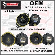 100% Original MOHAWK M5 Series Plug &amp; Play Speaker Car Kereta Speaker 6 / 4 inch 2 Way Mid Bass Speaker Best Audio System Suitable for Proton Perodua Myvi Persona Axia Saga Ativa Viva Bezza Aruz Iriz