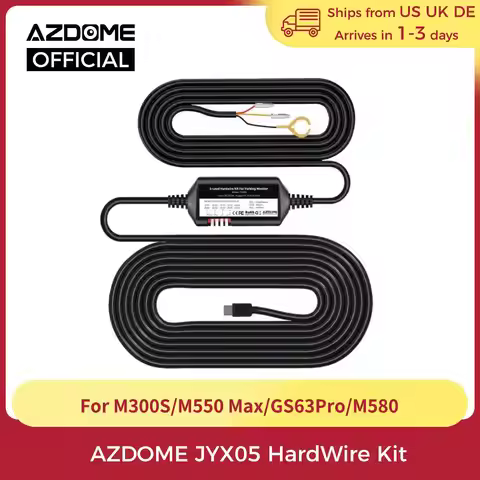 Azdome JYX05 Car DVR Record Hardwire Kit w/ Type-C Port For M300S/GS63Pro/M27/M560/M580 Low Vol Prot