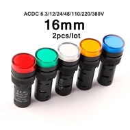 2pcs/lot 16mm AD16-16C Panel Mount Signal Power Led Indicator Light Blue Green Red White Yellow Pilo