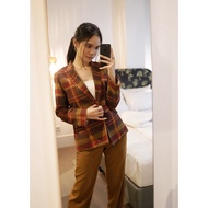Short Plaid Blazer - Woman At Work