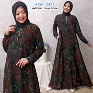 gamis diana denim - hitam