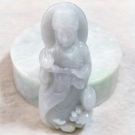 🚢天上聖母🚢天然緬甸玉A貨翡翠-紫羅蘭 精雕 站立 媽祖