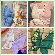 Crochet top butterfly camisole Beach Outfit For Women Knitted Swimwear Top bikini Hawaiian