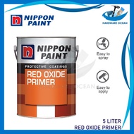 5L Nippon Paint Red Oxide For Iron & Metal Steel Cat Undercoat Besi