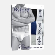 BYFORD 3pcs 100% Cotton Rib Mini Brief - The Classic (BMB338686)