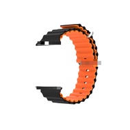 Dây Đeo Apple Watch Ultra Sport Dual Color Silicone Ocean Dành Cho Nam Và Nữ Màu Đen Cam Đỏ Nguyên C