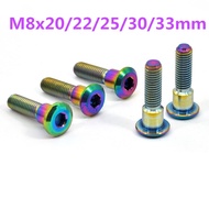 M8 Titanium Bolt Motorcycle Brake Disc Series Screws M8x20 22 25 30 33mm Motor Bike Fixed Repair Accessory