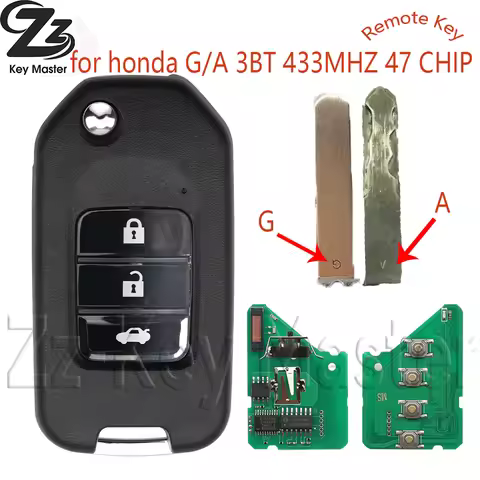 Zz ID47 Chip 433MHz TWB1G721 A AFM HLIK6-3T G For Honda Accord Civic City CRV Vezel HR-V FRV Jazz XR