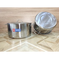 Stainless steel pot, large stainless steel lid, good for use on induction cookers 26cm, 30cm, 32cm