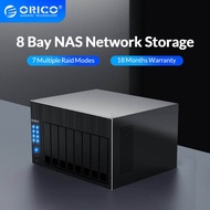 ORICO OS Series NAS 2.5 "3.5" กล่องใส่ฮาร์ดดิสก์8ช่องจัดเก็บข้อมูลที่แนบมากับ Gen7การโจมตีด้วยเคส HDD USB3.0 HDMI