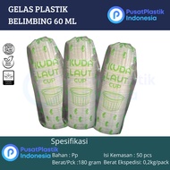 60ml Clear Plastic Cups, 50 pcs | Cup Jelly | Starfruit Pudding 60ml