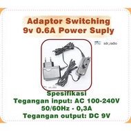 Switching Adapter 9V 0.6A power supply output adapter 9 Volt 0,6 A